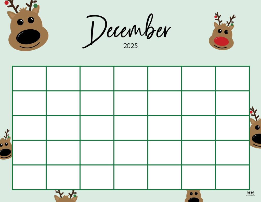 December 2025 Calendars - 107 Free Printables | Printabulls in Cute December 2025 Calendar Printable