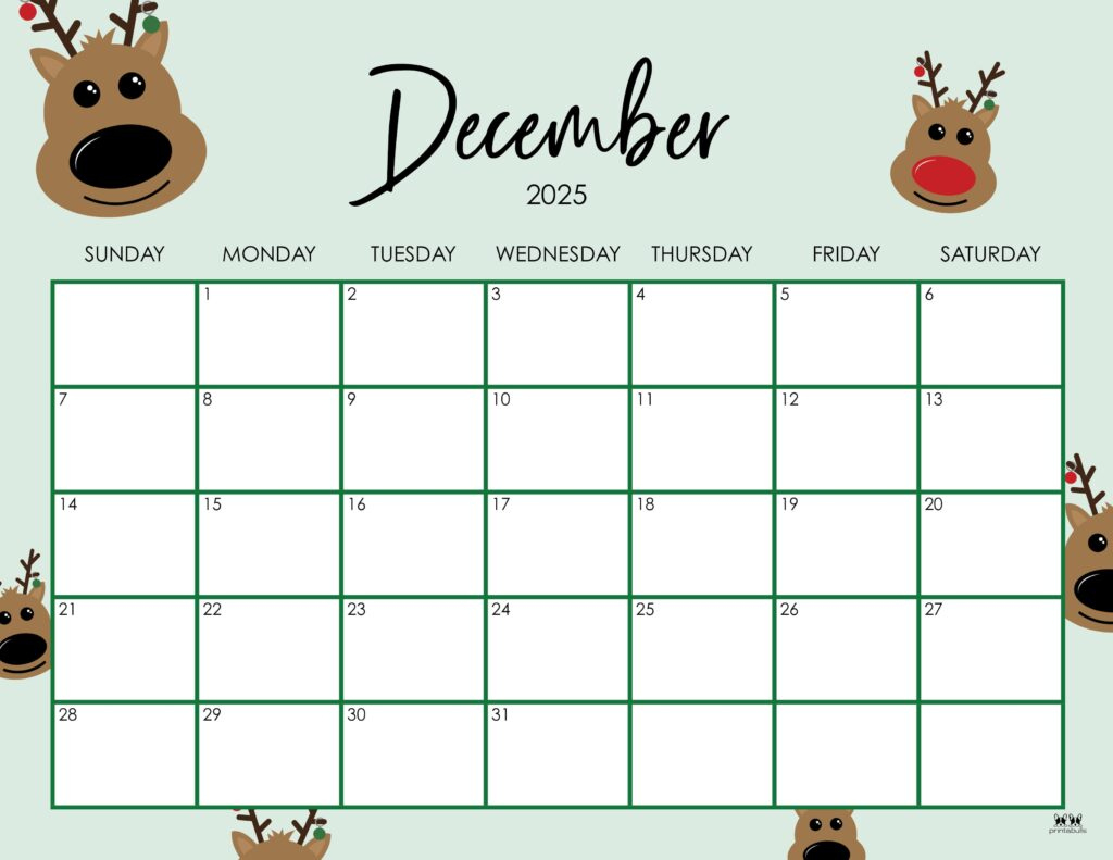 December 2025 Calendars - 107 Free Printables | Printabulls intended for Small December 2025 Calendar Printable