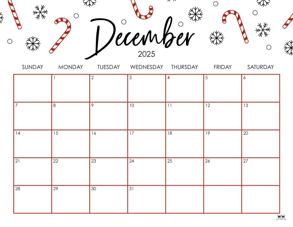 December 2025 Calendars - 107 Free Printables | Printabulls with regard to Free Printable Calendar For December 2025