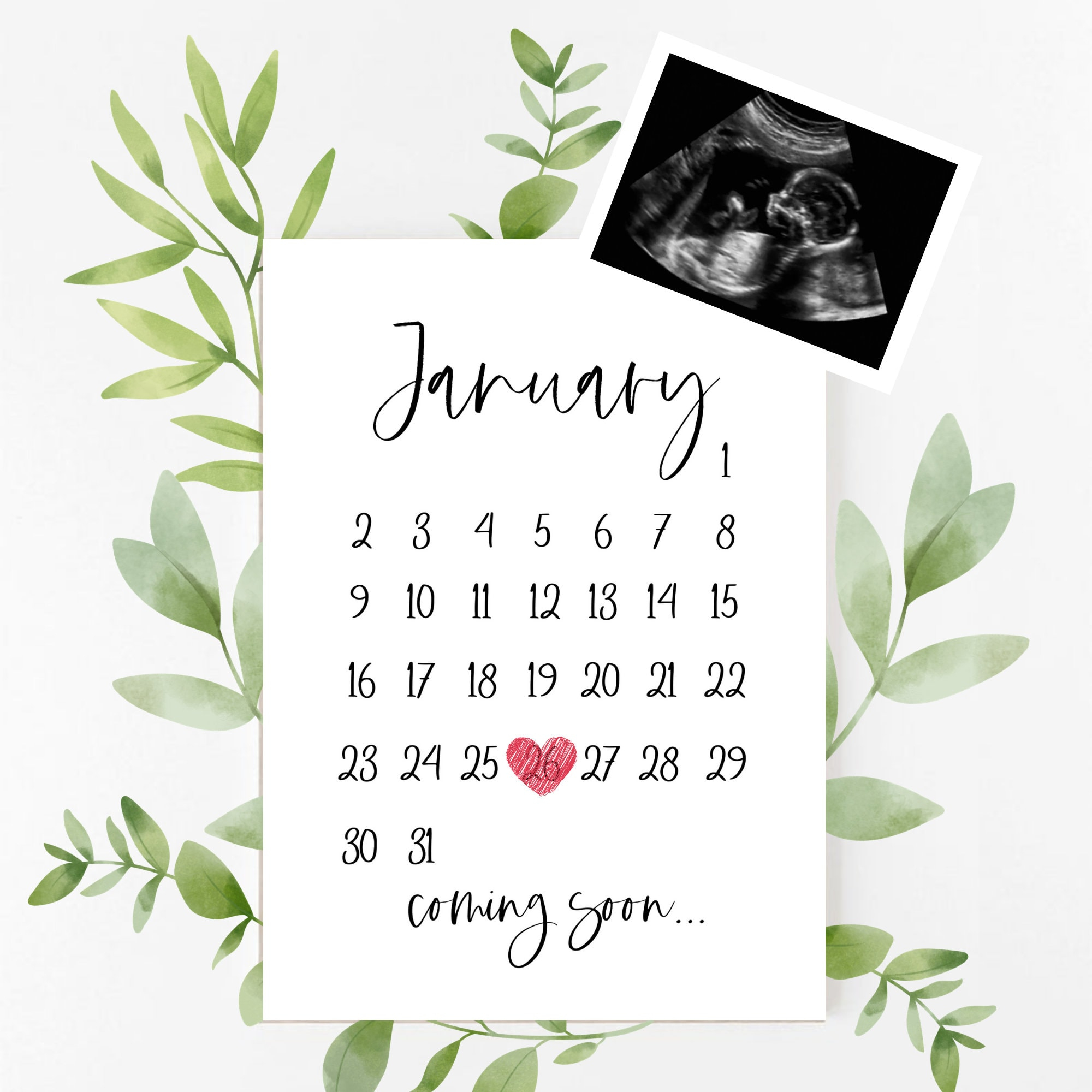 December 2025 Pregnancy Announcement Printable | December inside Free Printable Pregnancy Announcement Calendar December 2025