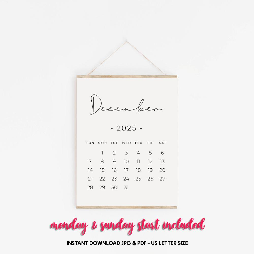 December 2025 Printable Calendar, Pregnancy Calendar Digital in Free Printable Pregnancy Announcement Calendar December 2025