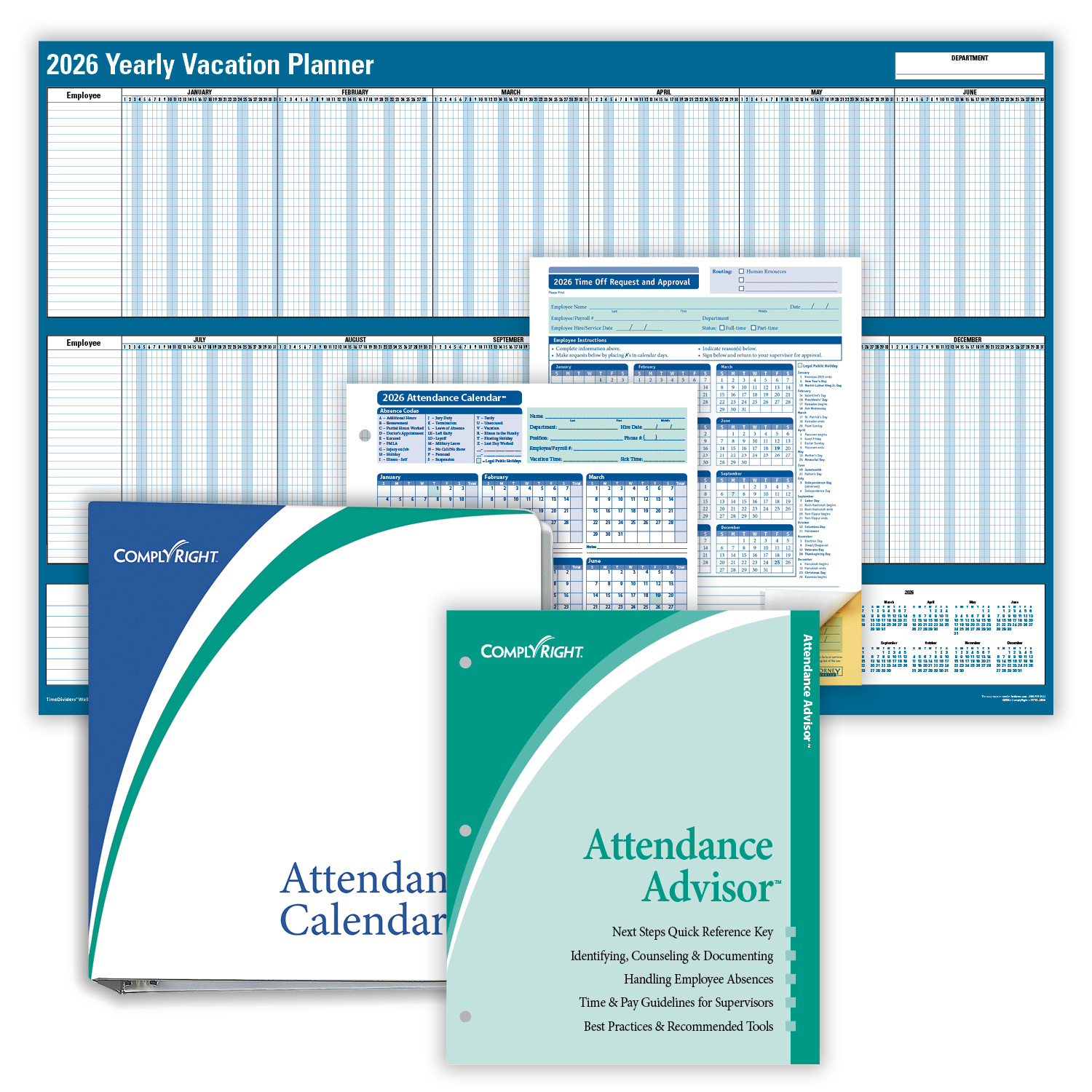 2026 Attendance Tracking Essentials Bundle | Hrdirect inside 2026 Attendance Calendar Cards