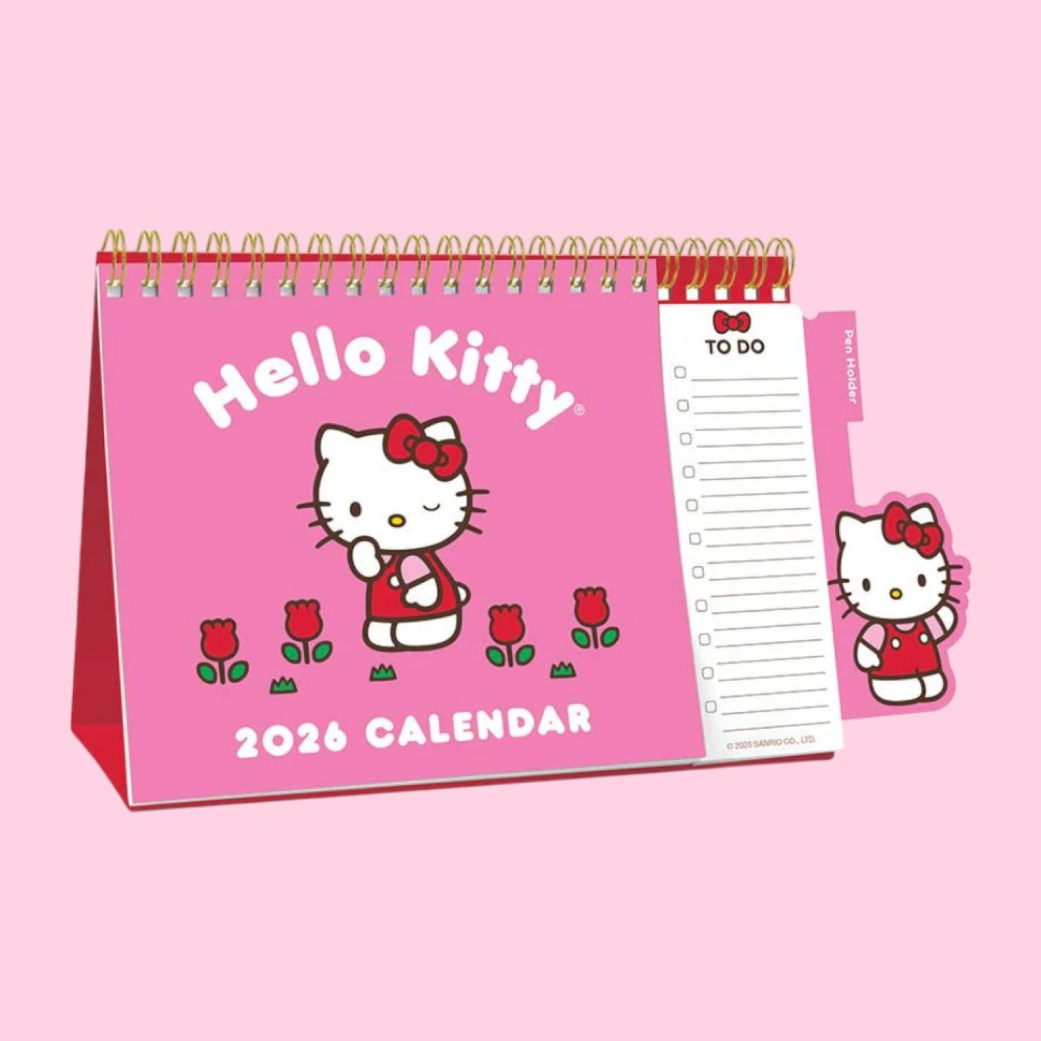2026 Hello Kitty Playful Pink Standing Desk Calendar | Friends Nyc throughout Hello Kitty Desk Calendar 2026
