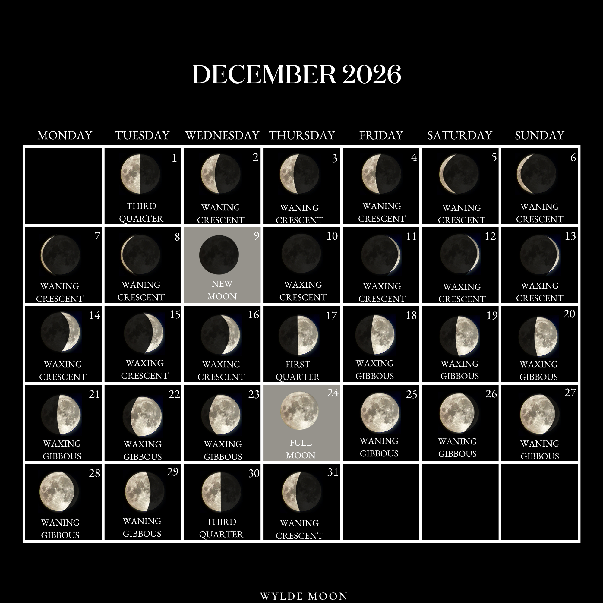 2026 Moon Calendar - Every Phase And Stage Of The Moon inside New Moon And Full Moon Calendar 2026
