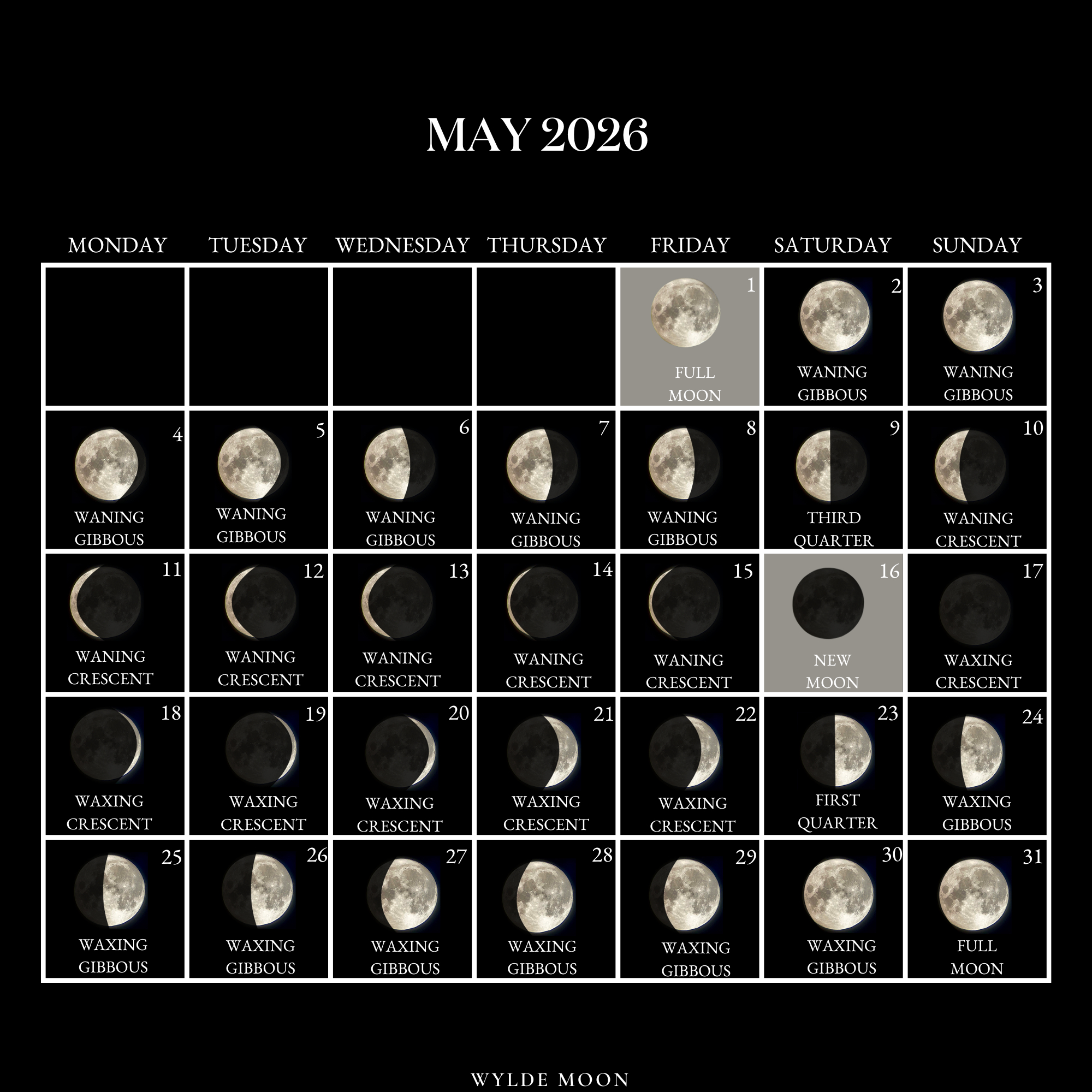 2026 Moon Calendar - Every Phase And Stage Of The Moon pertaining to Full Moon Calendar 2026 Dates