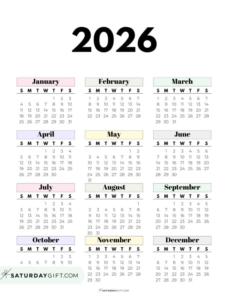2026 Yearly Calendars - 35 Free Printables within How Many Years Until 2026?