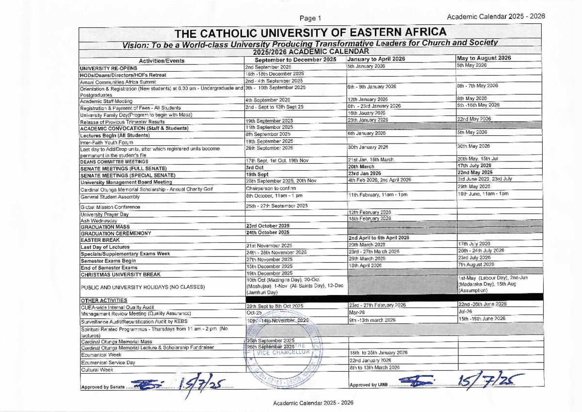 Academic Calendar 2025-2026 - The Catholic University Of Eastern with regard to Catholic University Academic Calendar 2026