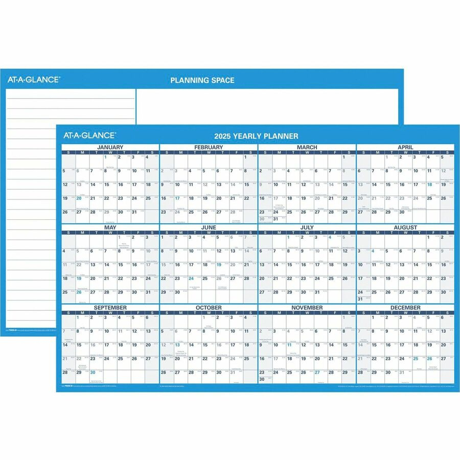 At-A-Glance Horizontal Reversible Erasable Wall Calendar - Large inside PPE 2026 Employee Attendance Calendar
