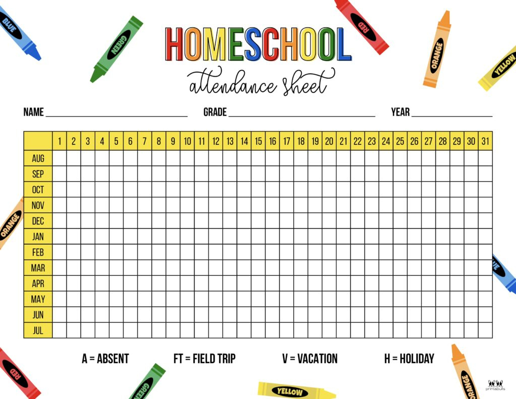 Attendance Sheets - 52 Free Printables | Printabulls with regard to Daily Attendance Register 2026