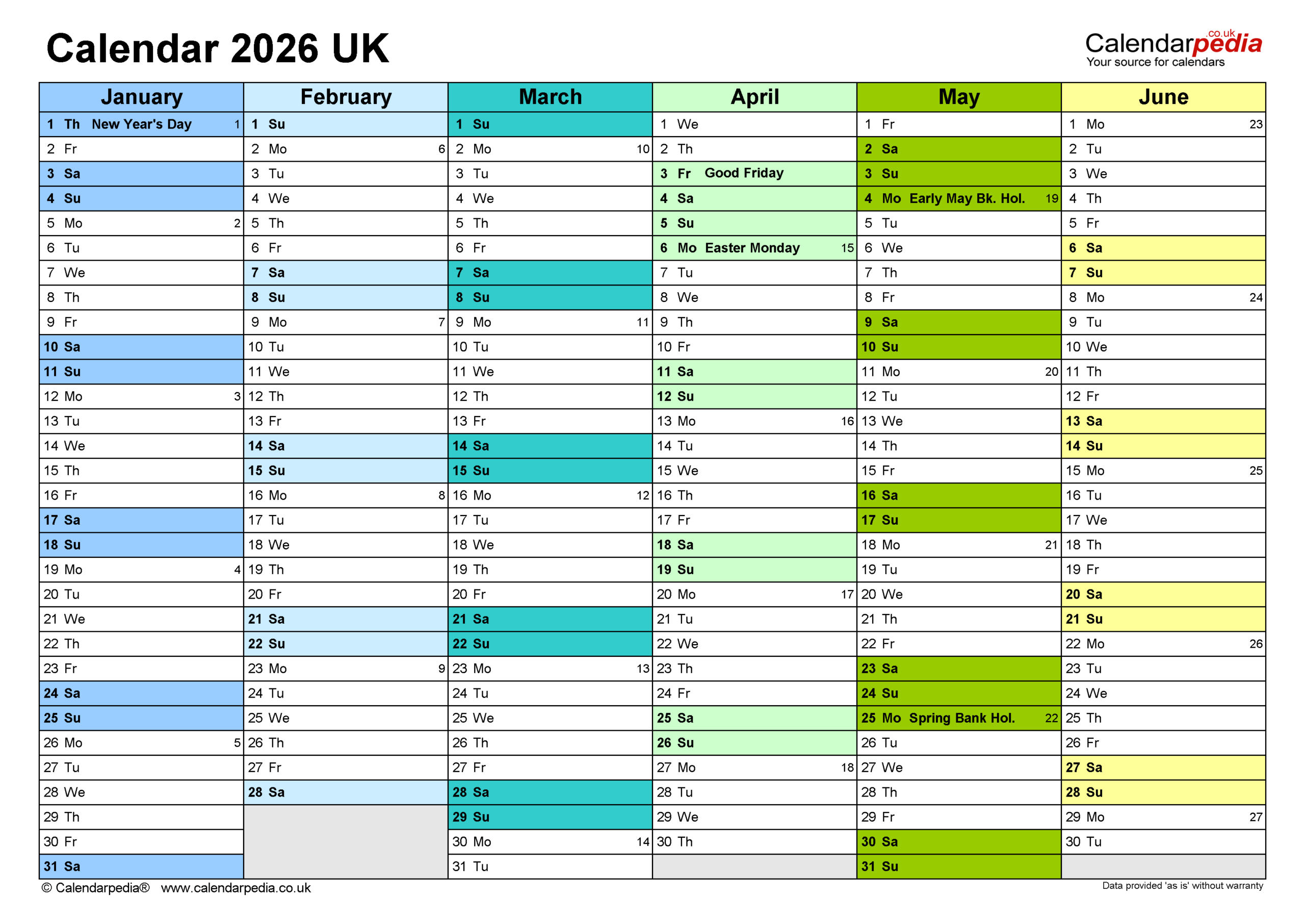 Calendar 2026 (Uk) - Free Printable Pdf Templates in Attendance Calendar 2026 Free Printable