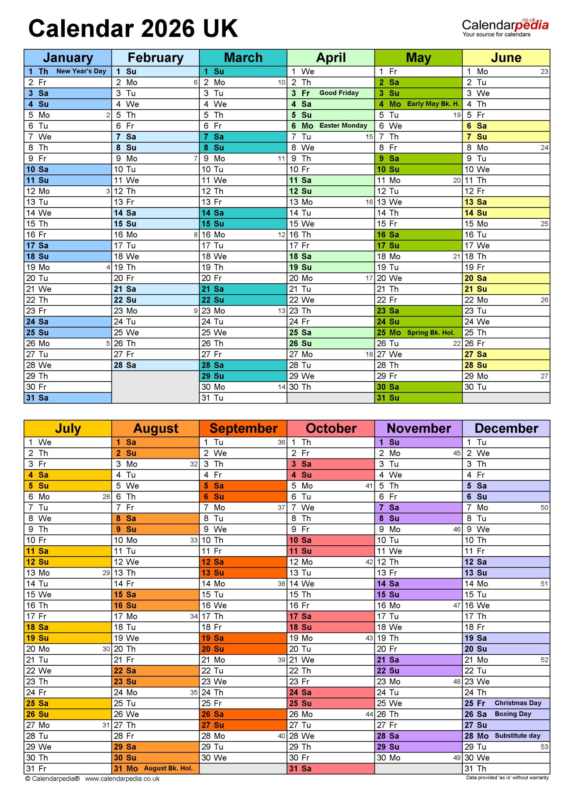 Calendar 2026 (Uk) - Free Printable Pdf Templates pertaining to Yearly Event Calendar 2026