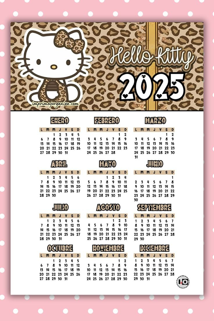 Calendario 2025 Hello Kitty Animal Print inside Hello Kitty December 2025 Calendar