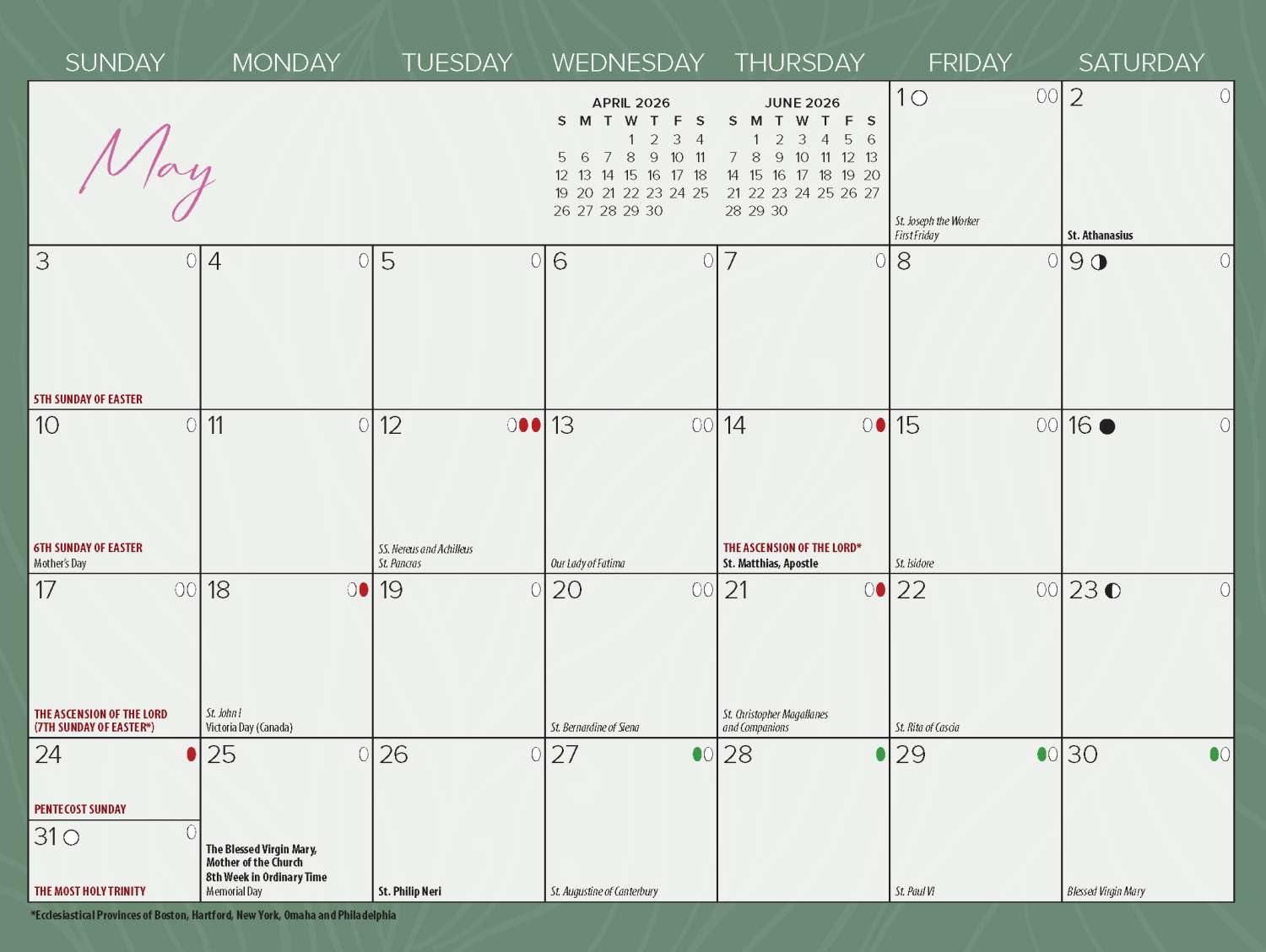 Catholic Calendars | Blue Mound Graphics intended for Catholic Holiday Calendar 2026