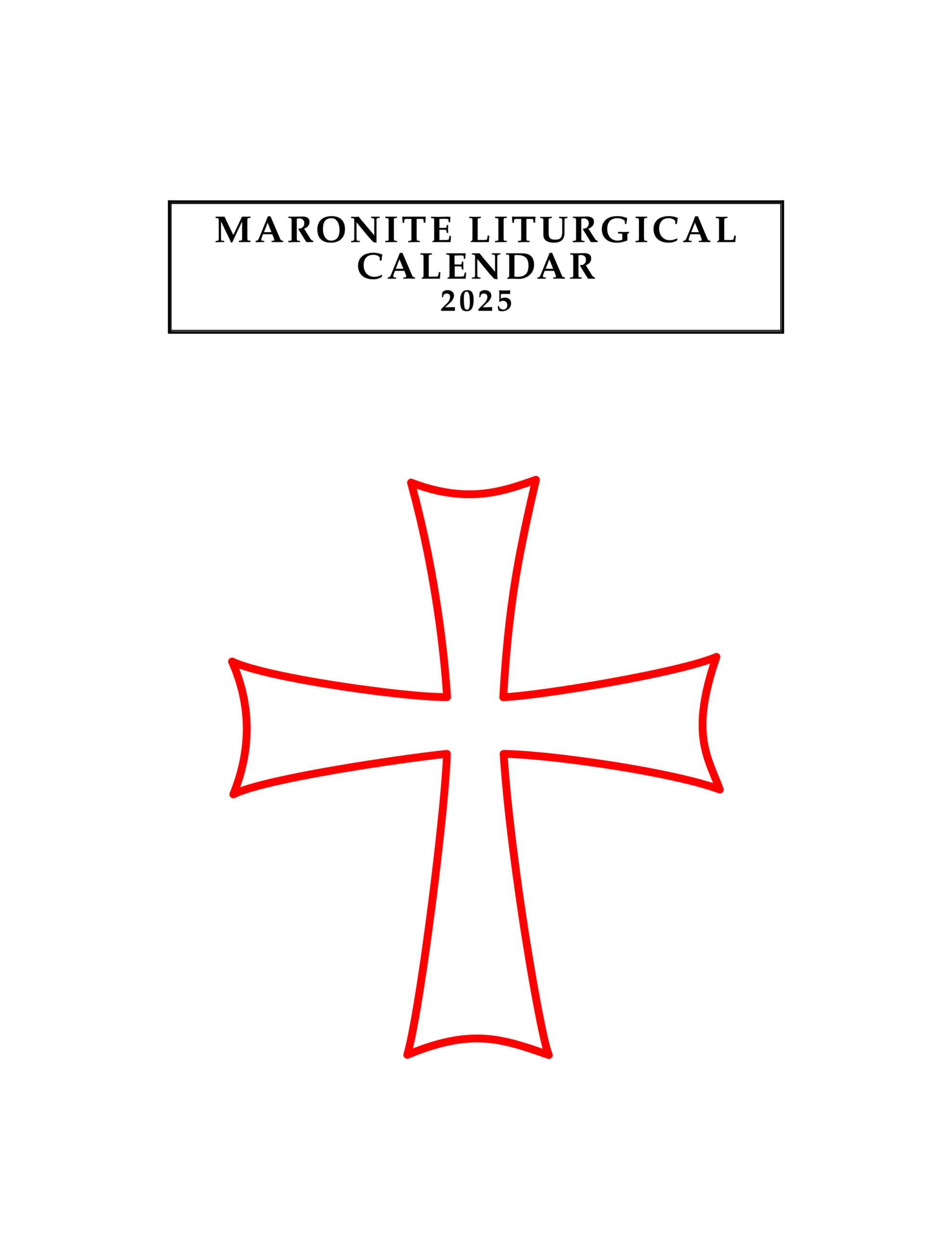 Cir 24-85 Eparchial Desk Calendar 2025 — Eparchy Of Saint Maron Of regarding Maronite Liturgical Calendar 2026