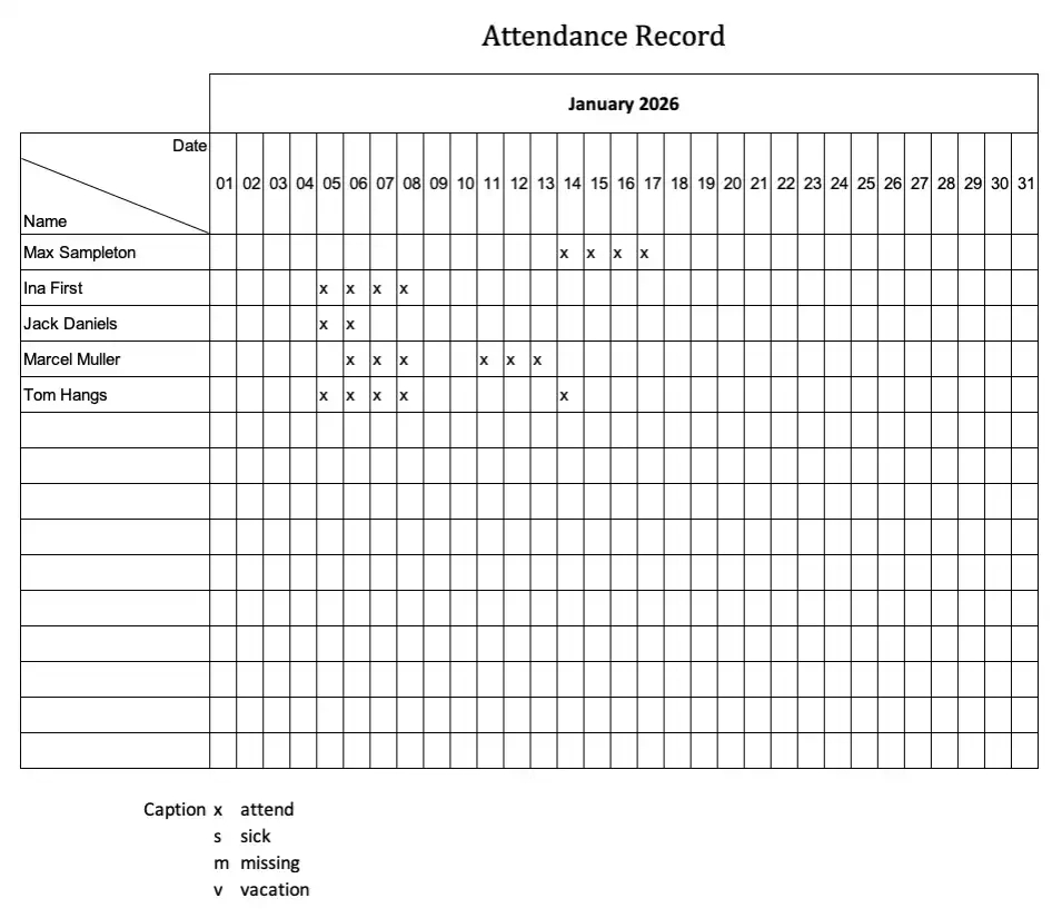 Excel Template Attendance Record | Tracks Attendance Easy | Excel regarding Employee Attendance Record 2026