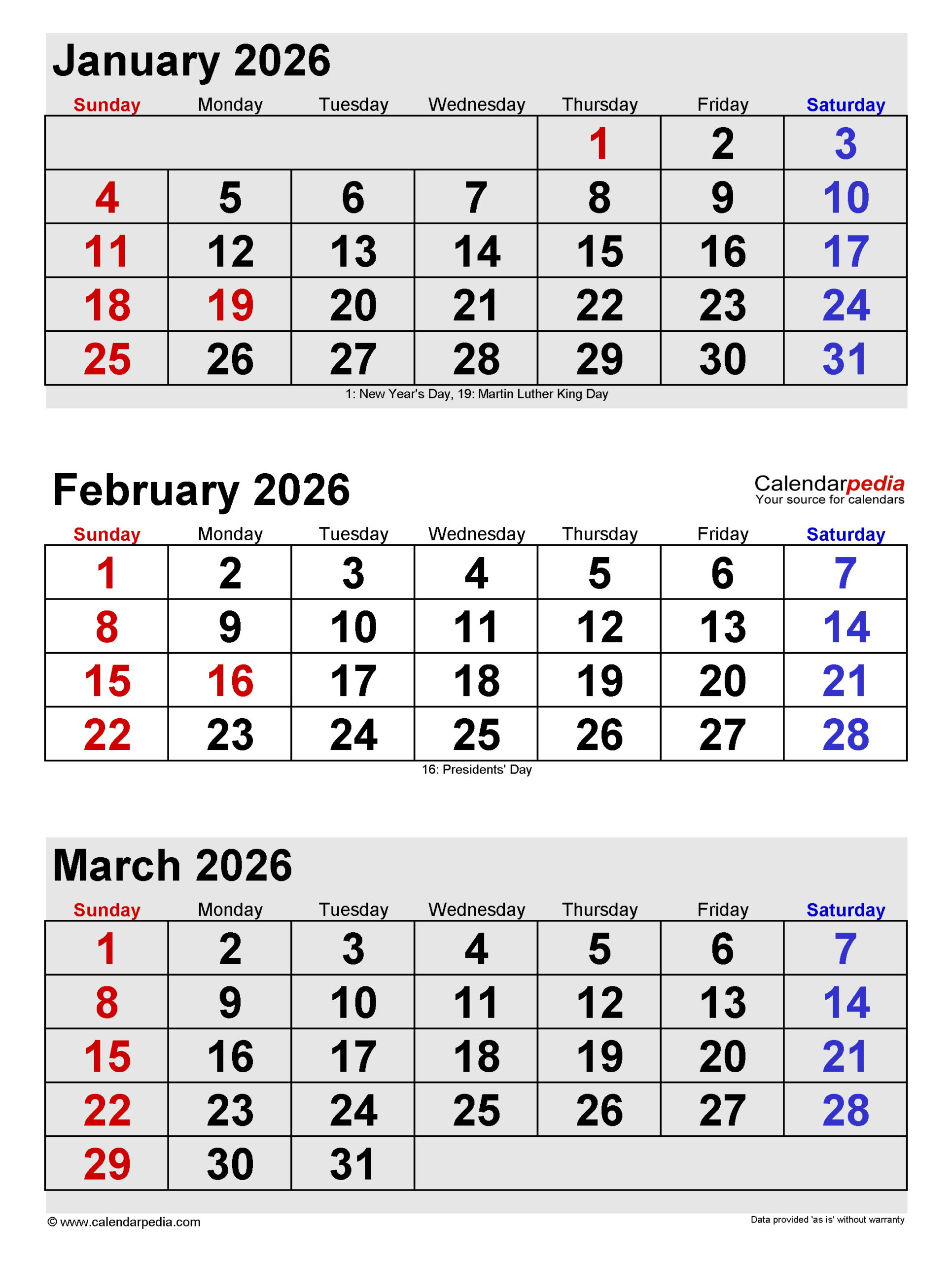 February 2026 Calendar | Templates For Pdf, Excel And Word pertaining to Printable January and February 2026 Calendar