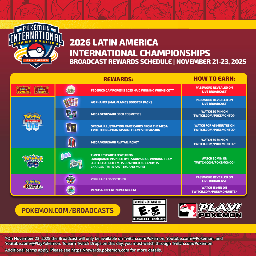Get Rewards During The 2026 Latin America International intended for Pokemon TCG 2026 Release Calendar