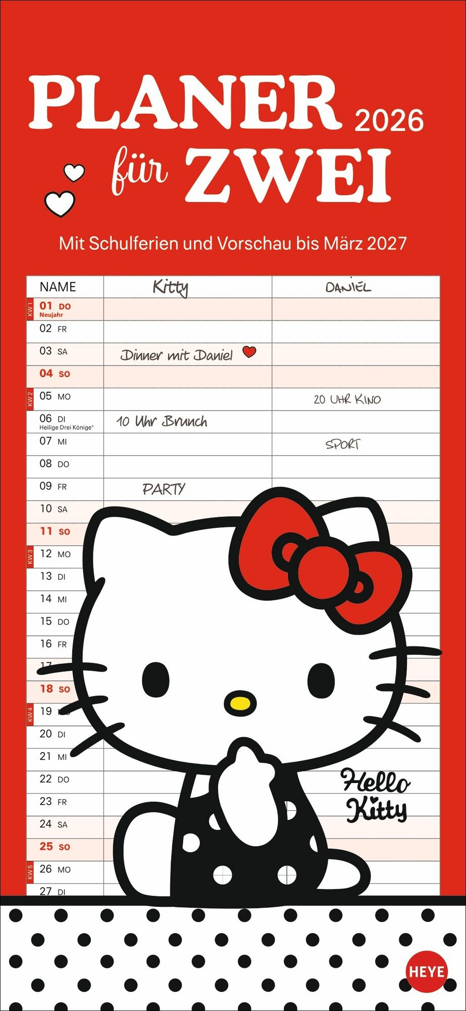 Hello Kitty Planer Für Zwei 2026" Kaufen with regard to Hello Kitty Calendar 2026 With Holidays