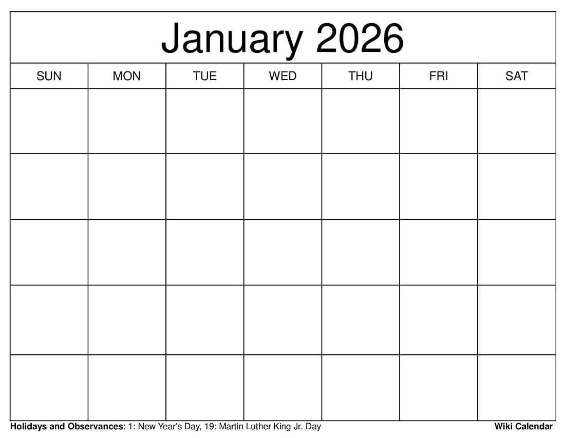 January 2026 Calendar - Printable Templates &amp;amp; More within Calendar 2026 Printable January