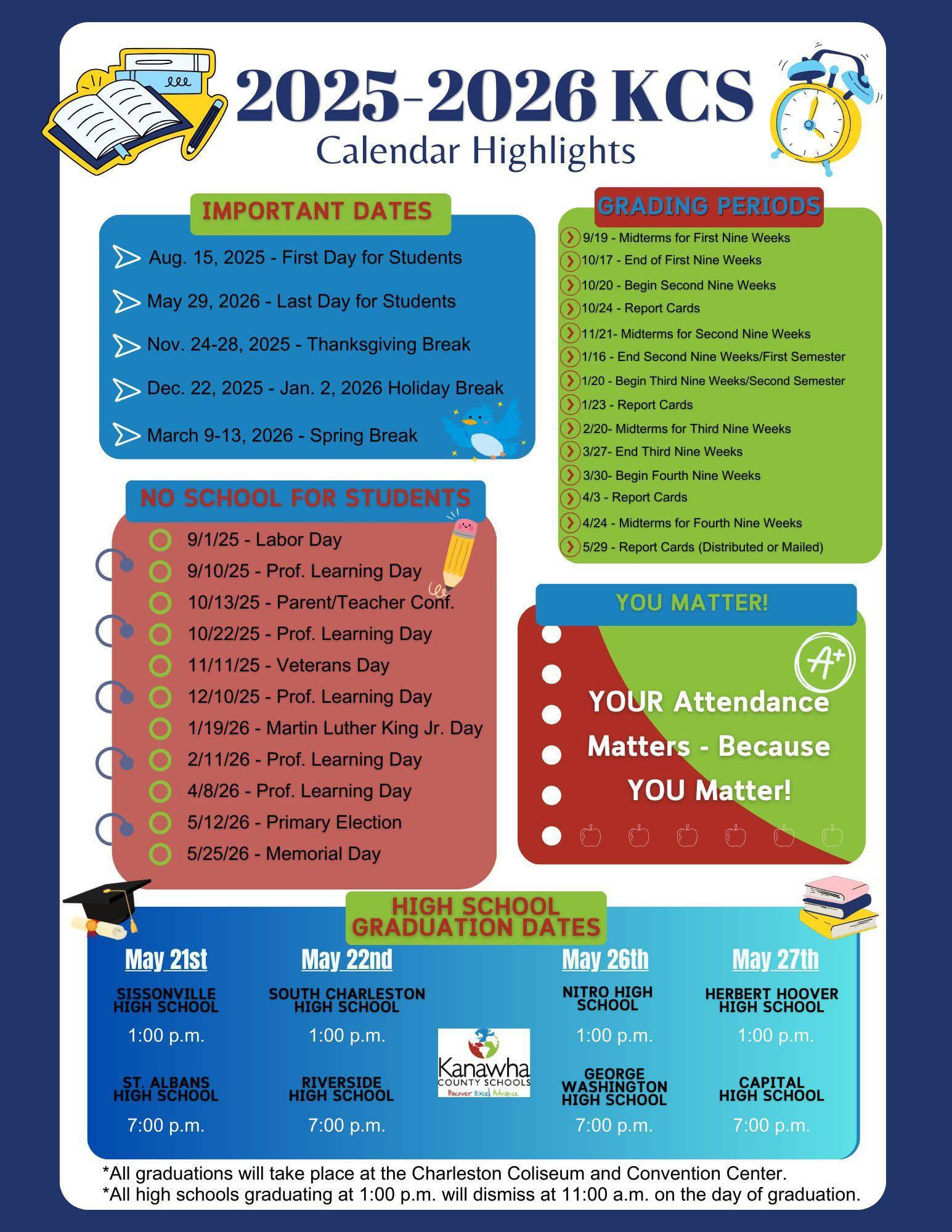 Kcs 2025-2026 Calendar Highlights | Kanawha City Elementary regarding Kcs 2026 - 2027 Calendar