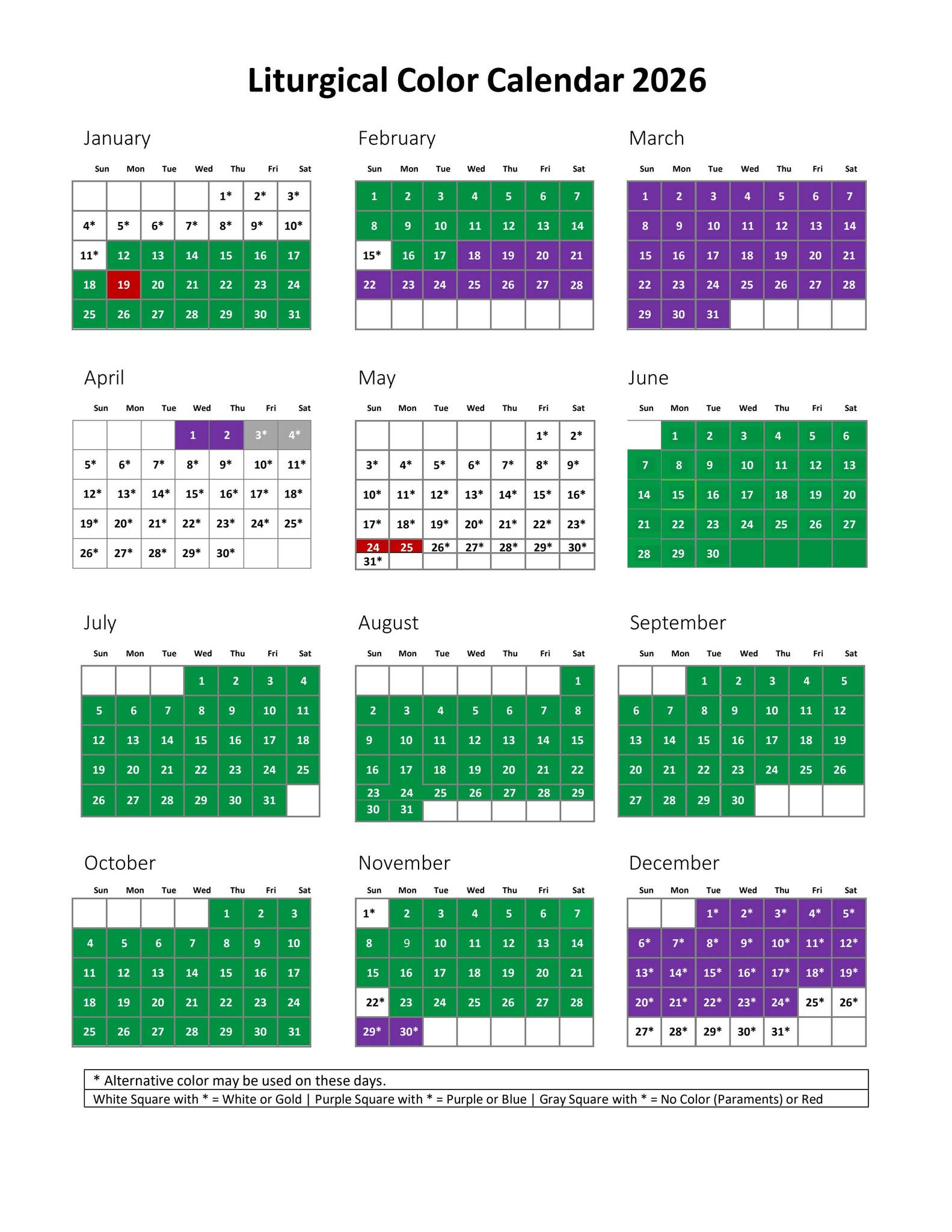 Liturgical Color Calendar 2026United Methodist Publishing with regard to Umc Liturgical Calendar 2026