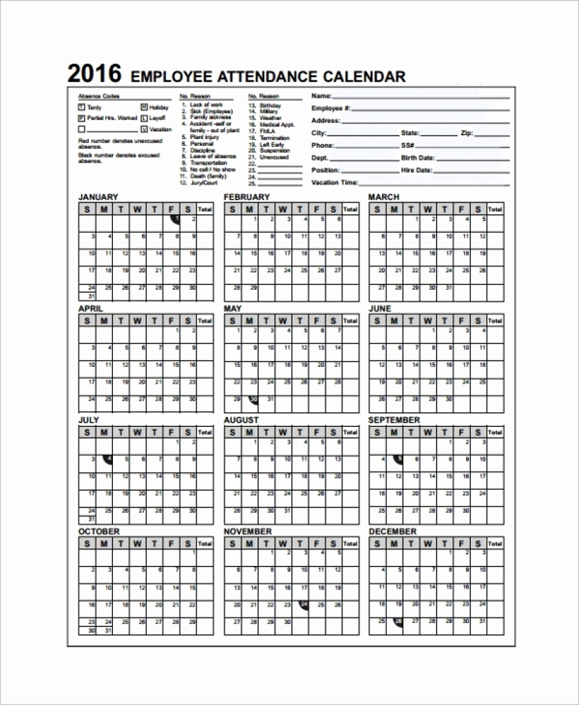Printable 2025 Calendar 2026 Attendance Calendar Card Stock Paper inside Ppe Employee Attendance Calendar 2026
