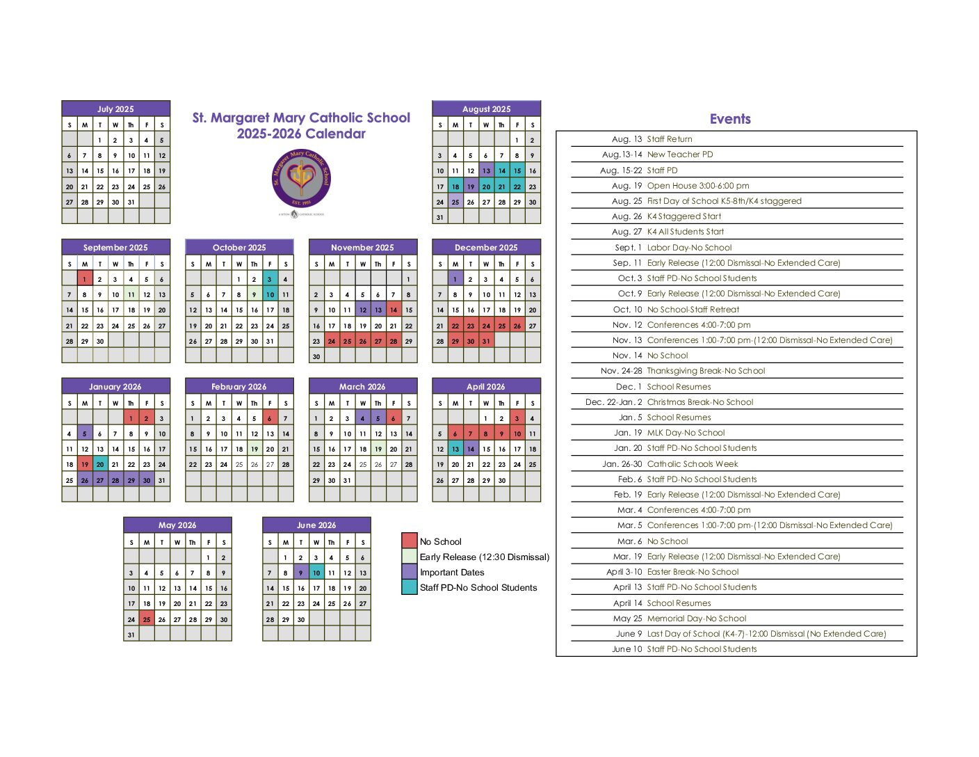 School Calendar - Seton Catholic throughout Seton Catholic College Calendar 2026