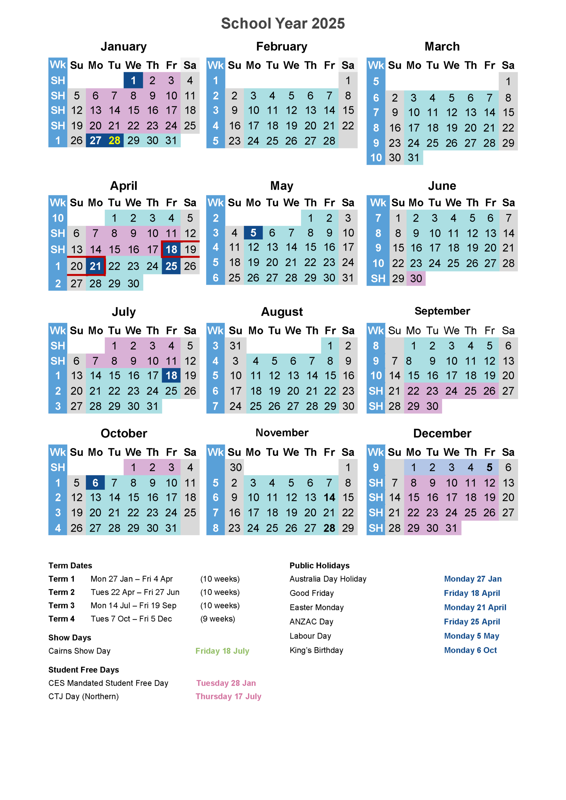 Term Calendar | St Michael&amp;#039;S School Gordonvale with regard to 2026 Catholic School Calendar Qld