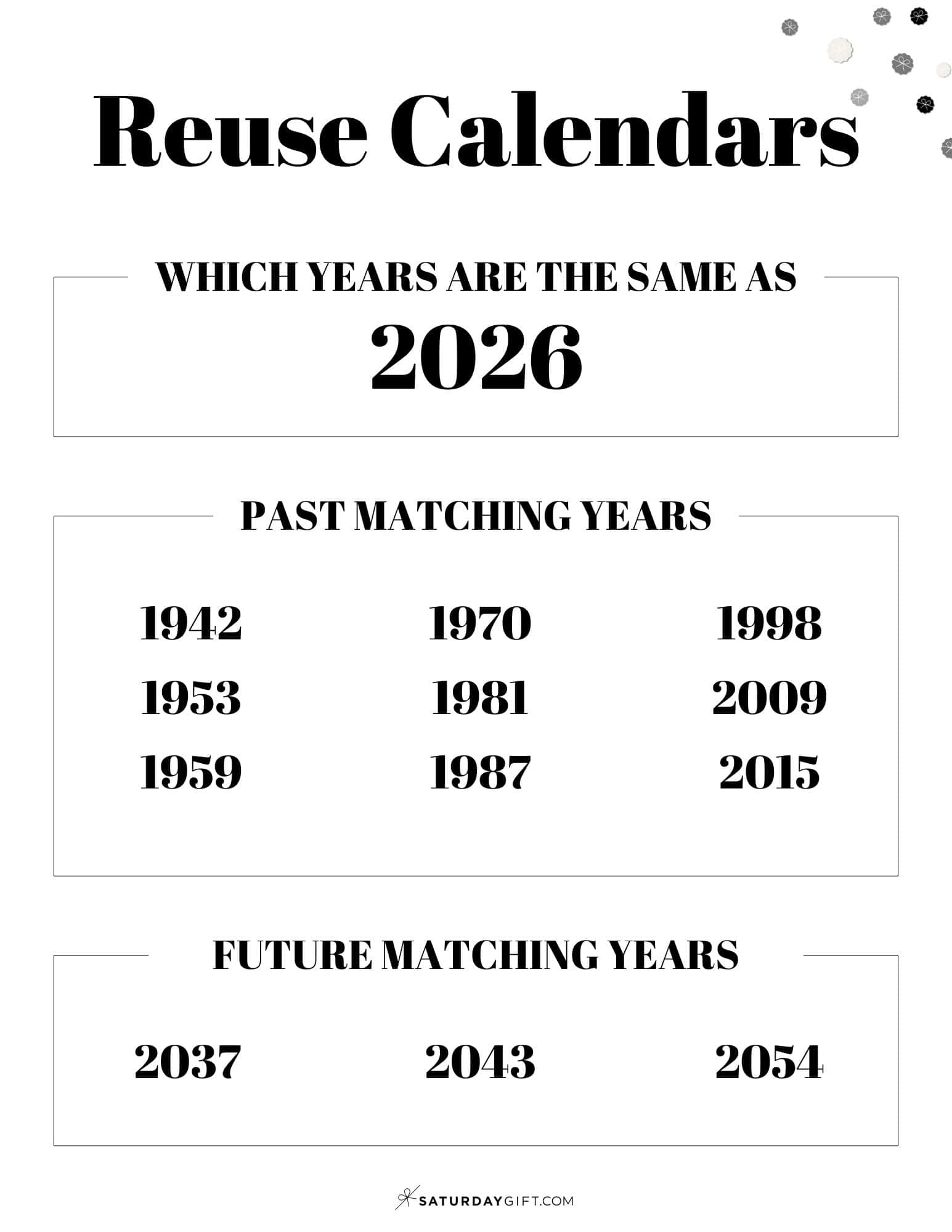 What Calendar Can I Reuse For 2026? What Year Is The Same As 2026? intended for What Calendar Year Is The Same As 2026?