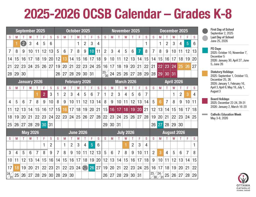 What Parents Need To Know At The Start Of The School Year – The intended for Ottawa Catholic School Board Calendar 2026