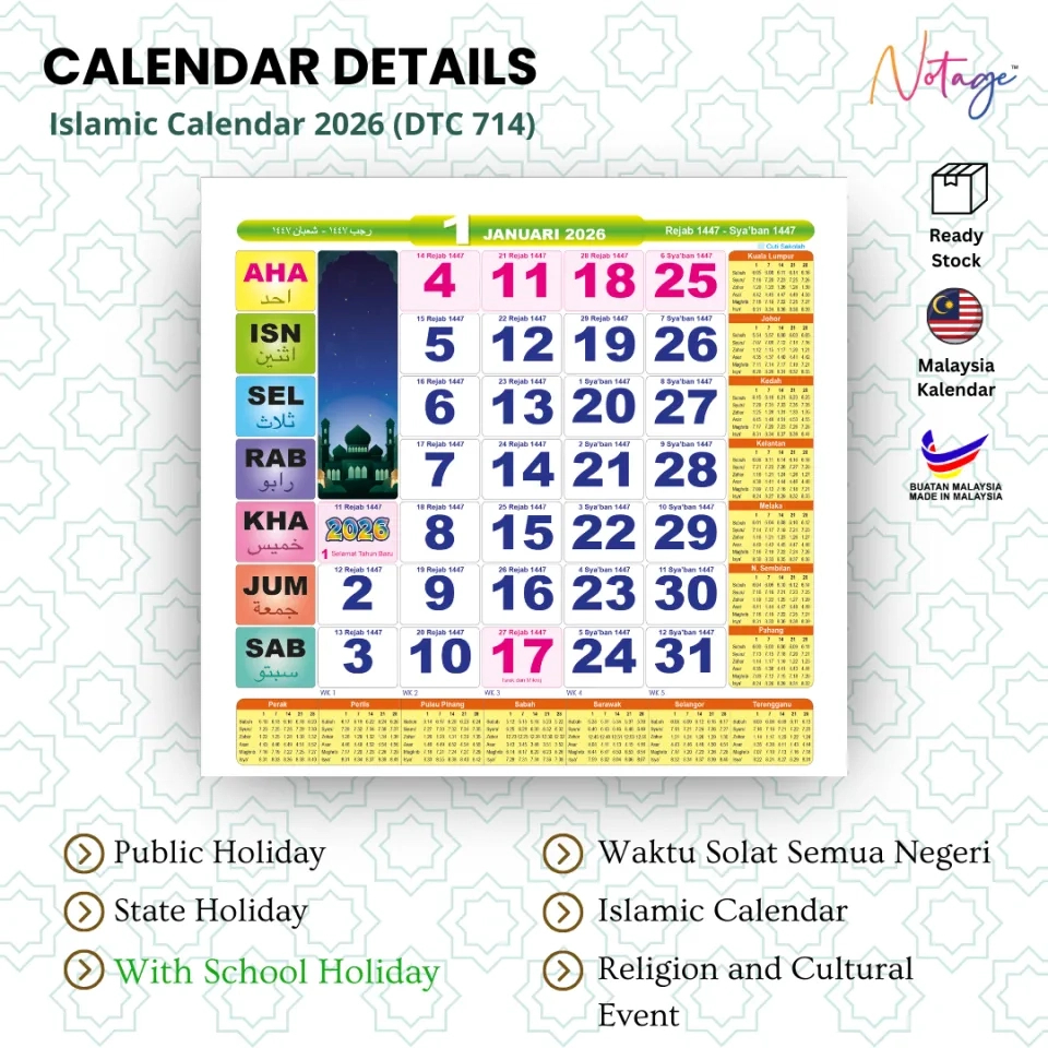 Year 2025 Kalendar Hijrah Table Calendar Desktop Flip Calendar inside Islamic Calendar 2026 Malaysia